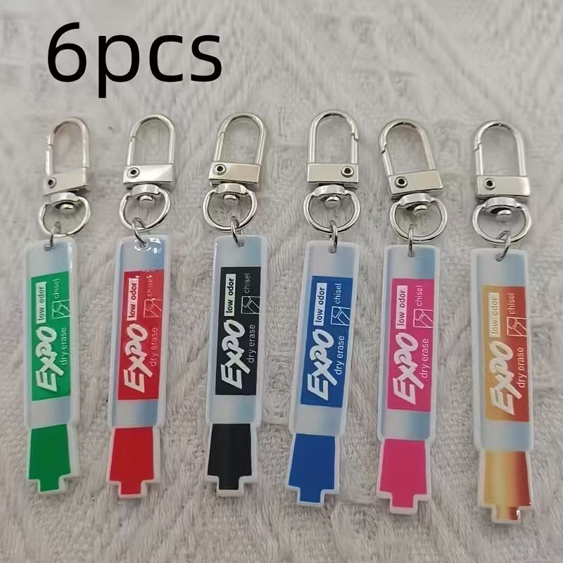 Car Accessories Gifts - 6 llaveros de acrílico con forma