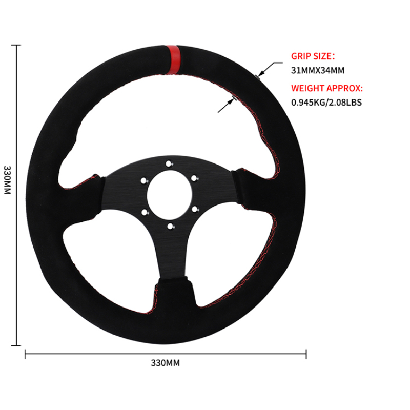 Car Accessories Logo - Volante Deportivo de Gamuza con Soporte
