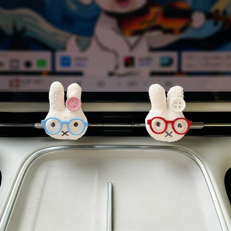 Car Fragrance Diffuser - Lindo conejo con gafas, clip para